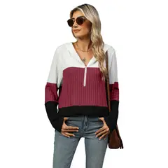 BLWOENS - Polera de manga larga de primavera y otoño para mujeres - Rojo
