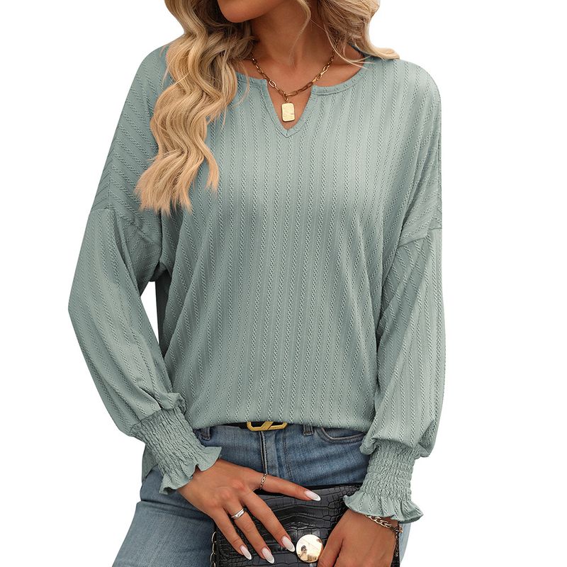 BLWOENS - Polera de manga larga para mujeres - Verde
