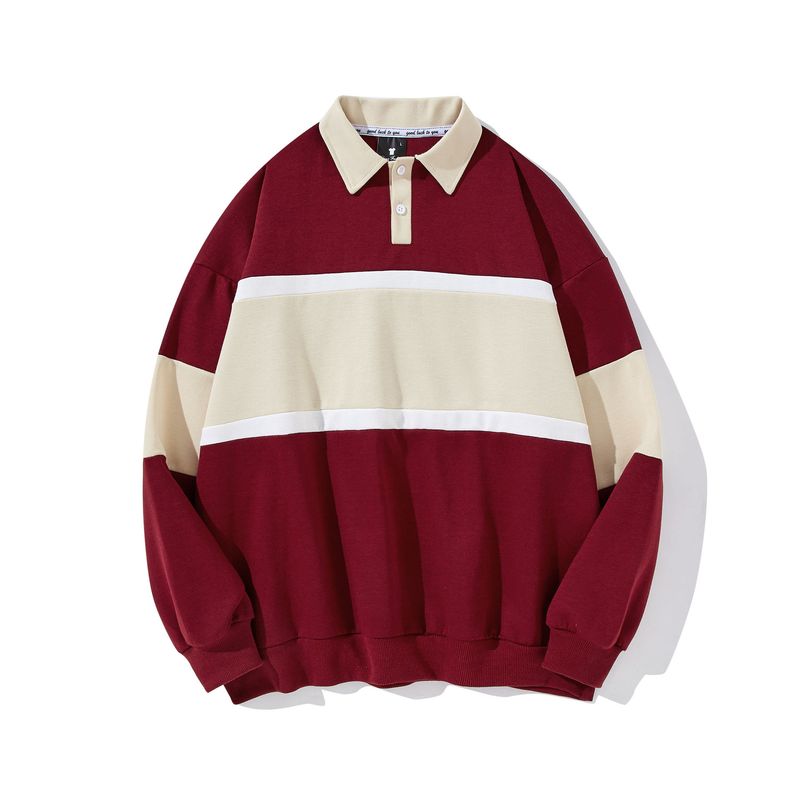BLWOENS - polera de manga larga para hombres y mujeres en primavera y otoño - Rojo