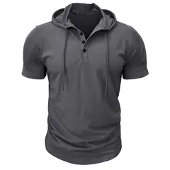 BLWOENS - Polera de manga corta de verano para hombres - Gris
