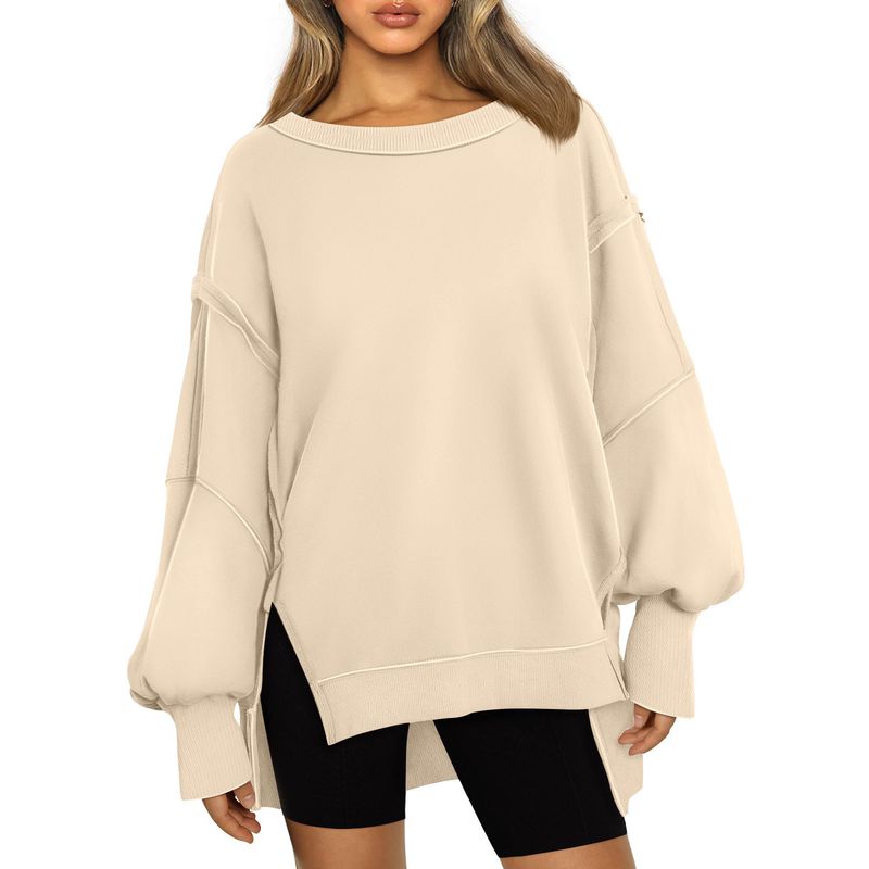 BLWOENS - Polera de manga larga de primavera y otoño para mujeres - Beige