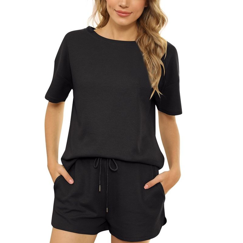 BLWOENS - polera manga corta + shorts Mujer - Negro