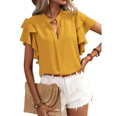 BLWOENS - Polera manga corta para mujeres - Amarillo