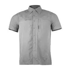ANDESLAND OUTDOOR APPAREL - Camisa Trekking Ripstop Manga Corta UPF50 Fénec Gris Hombre