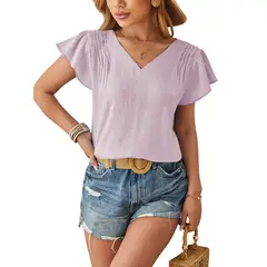 BLWOENS - Polera de manga corta de verano para mujeres - Violeta