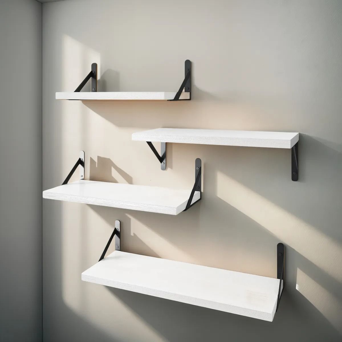 GENERICO - Repisas Flotantes KIT X4 Estantes De Madera Multipropósito