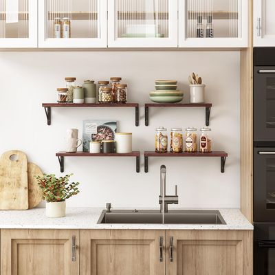 Imagen 2 del producto Repisas Flotantes KIT X4 Estantes De Madera Multipropósito