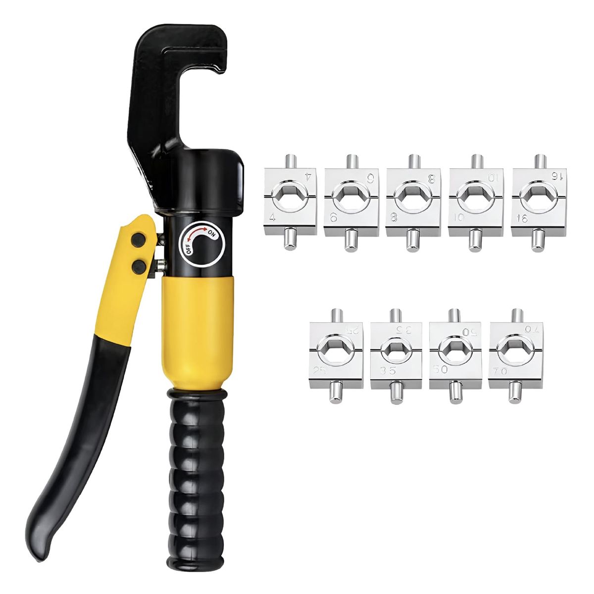 HOMECLAF - Alicate Hidráulico Prensaterminales 10 Tn Con 9 Troqueles