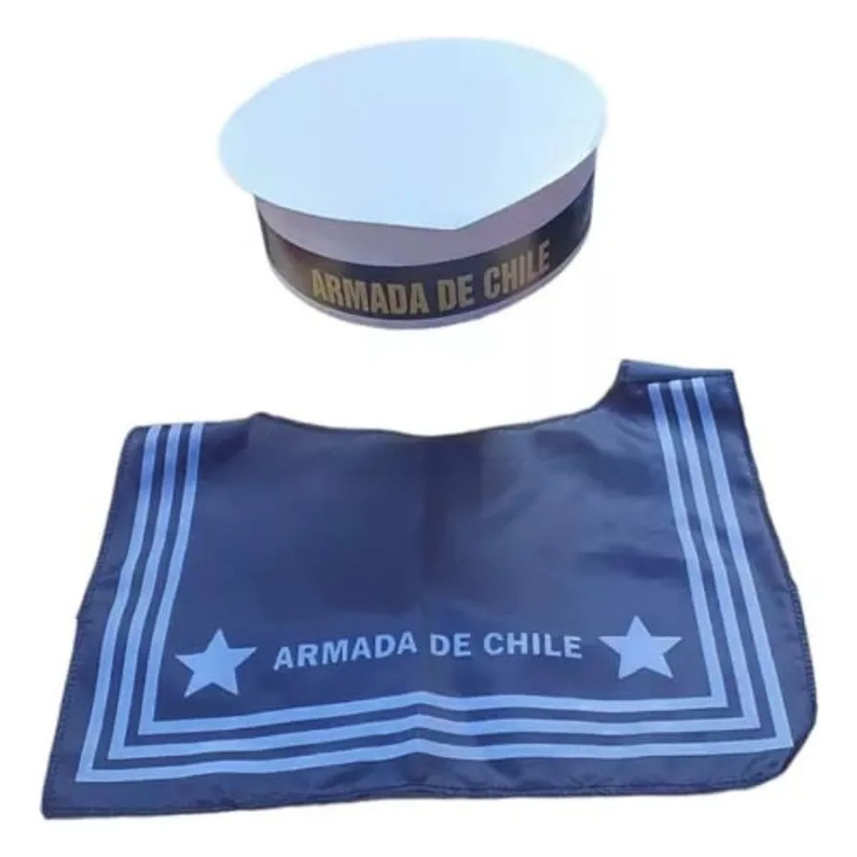 TODODISFRACESCHILE - Gorro Accesorio Marino Grumete y Pechera Para Disfraz Niños
