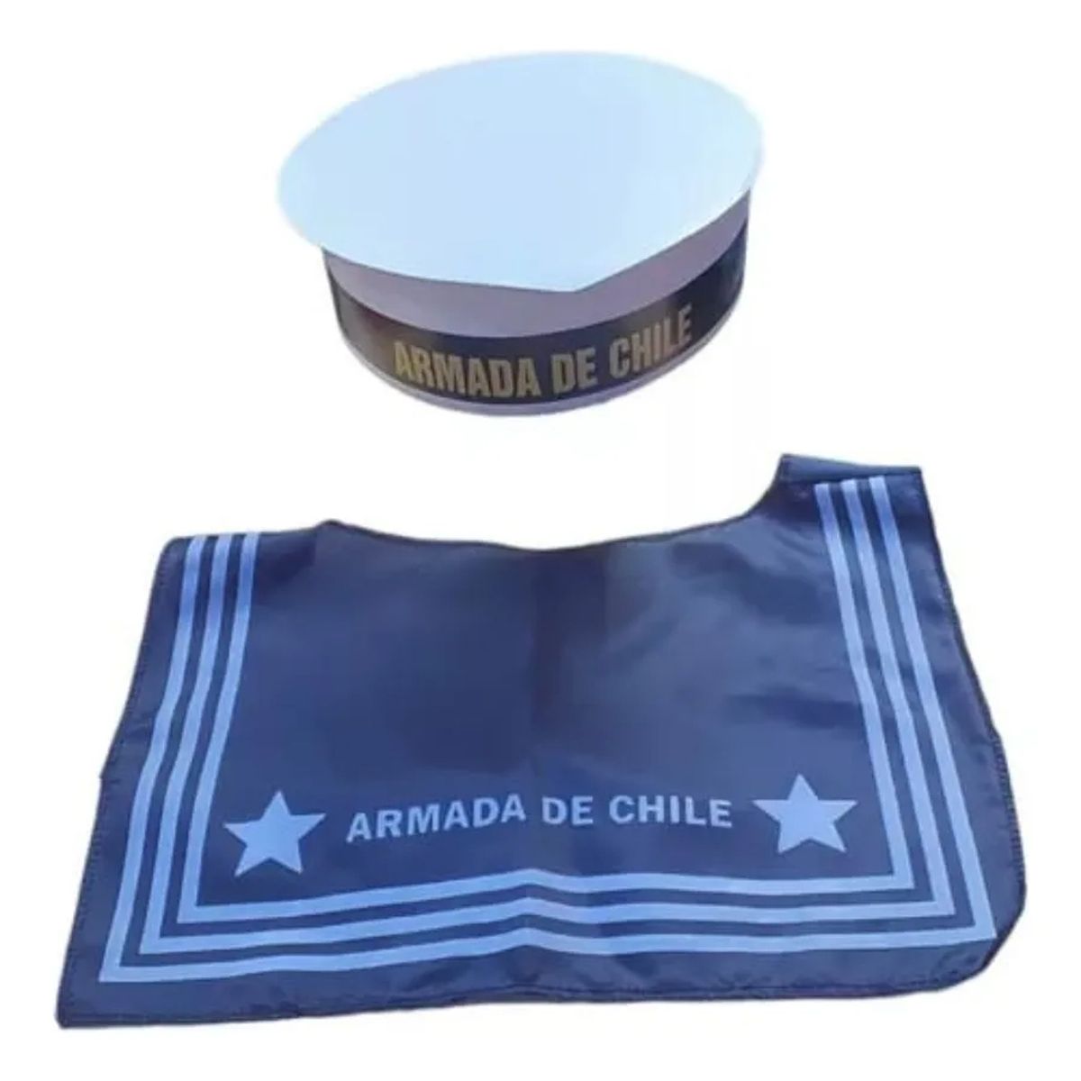 TODODISFRACESCHILE - Gorro Accesorio Marino Grumete y Pechera Para Disfraz Niños