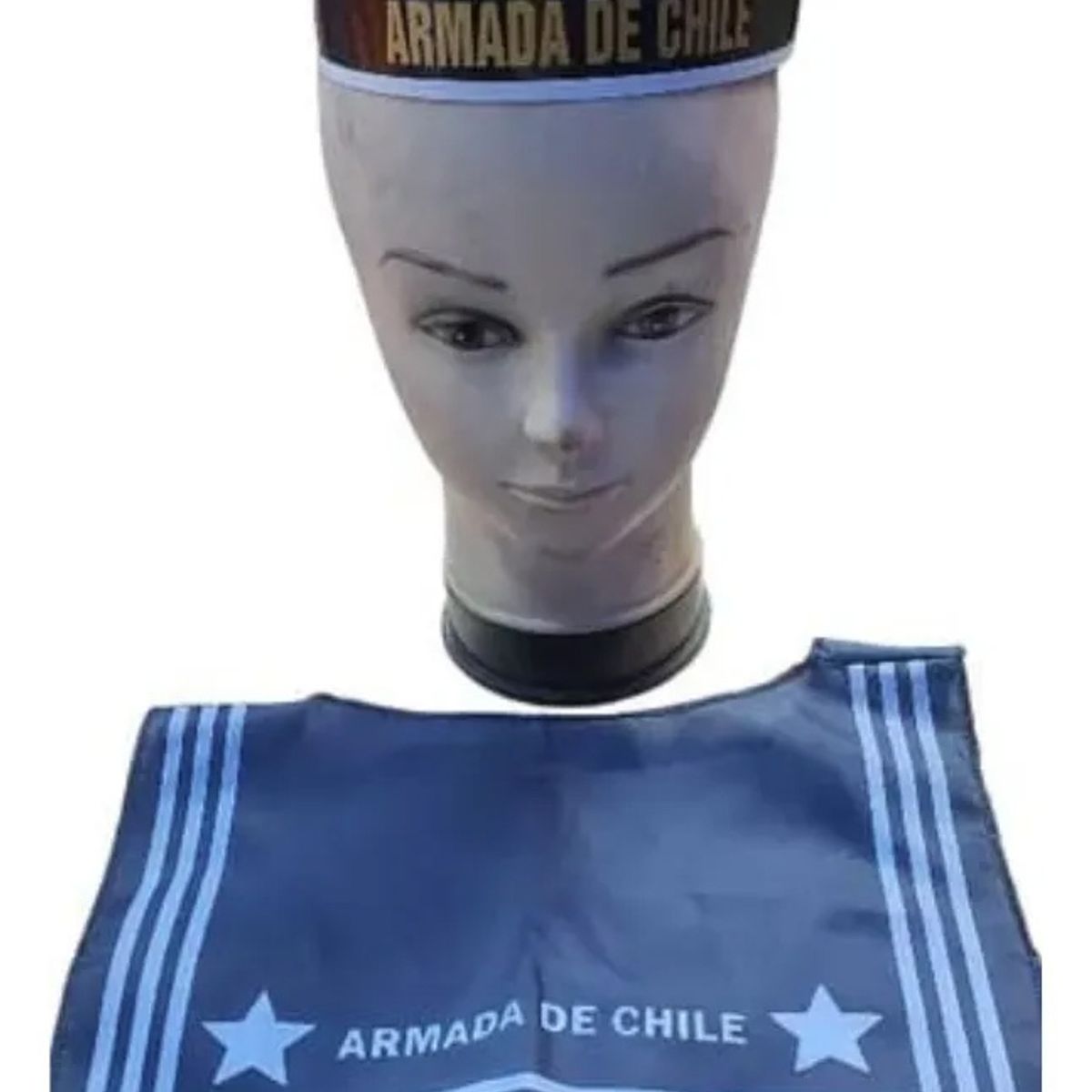 TODODISFRACESCHILE - Gorro Accesorio Marino Grumete y Pechera Para Disfraz Niños