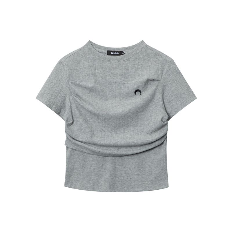 BLWOENS - Camiseta de manga corta de verano para mujeres - Gris