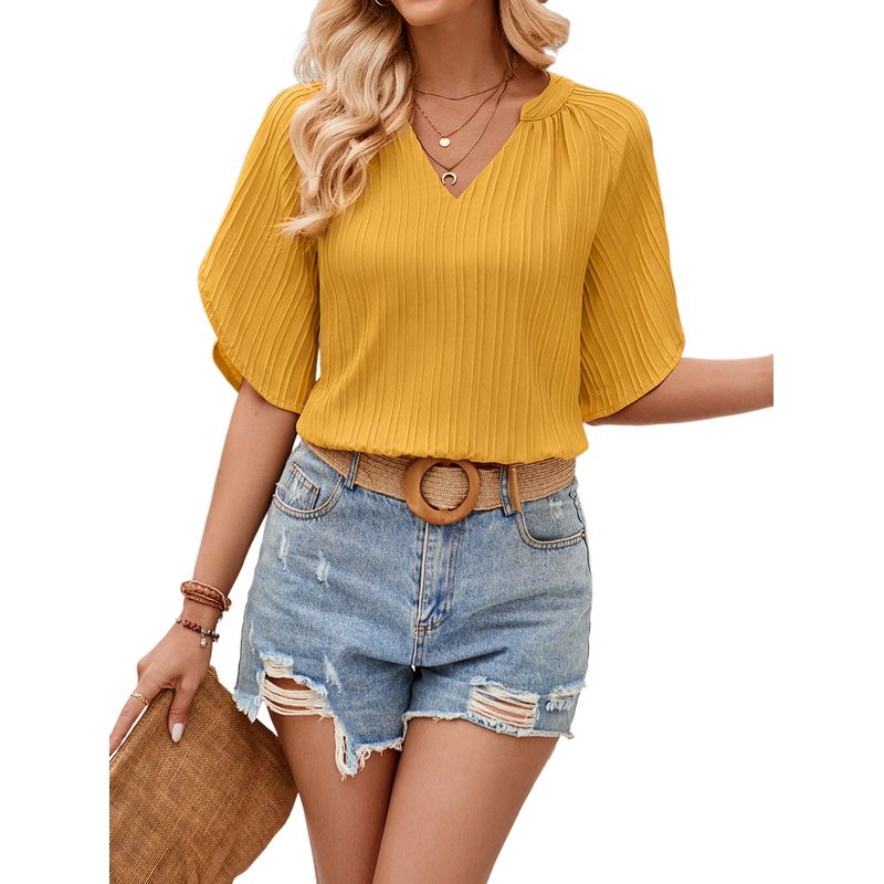 BLWOENS - Polera Mujer - Amarillo_.