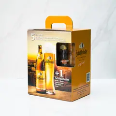 SCHOFFERHOFER - Pack Cerveza 1 vaso + 5 botellas Schöferhoffer 500 cc