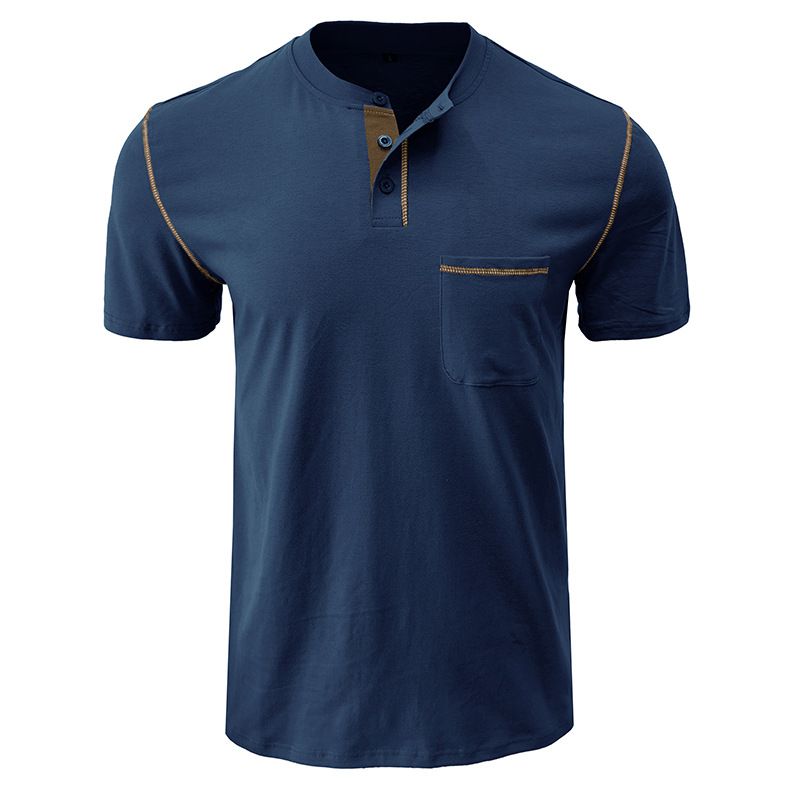 BLWOENS - Polera de manga corta de verano para hombres - Azul