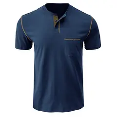 BLWOENS - Polera de manga corta de verano para hombres - Azul