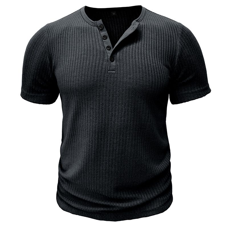 BLWOENS - Polera de manga corta de verano para hombres - Negro_.