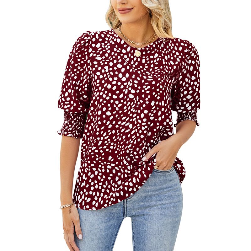BLWOENS - Polera de manga corta de verano para mujeres - Rojo