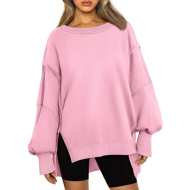 BLWOENS - Polera de manga larga de primavera y otoño para mujeres - Rosa
