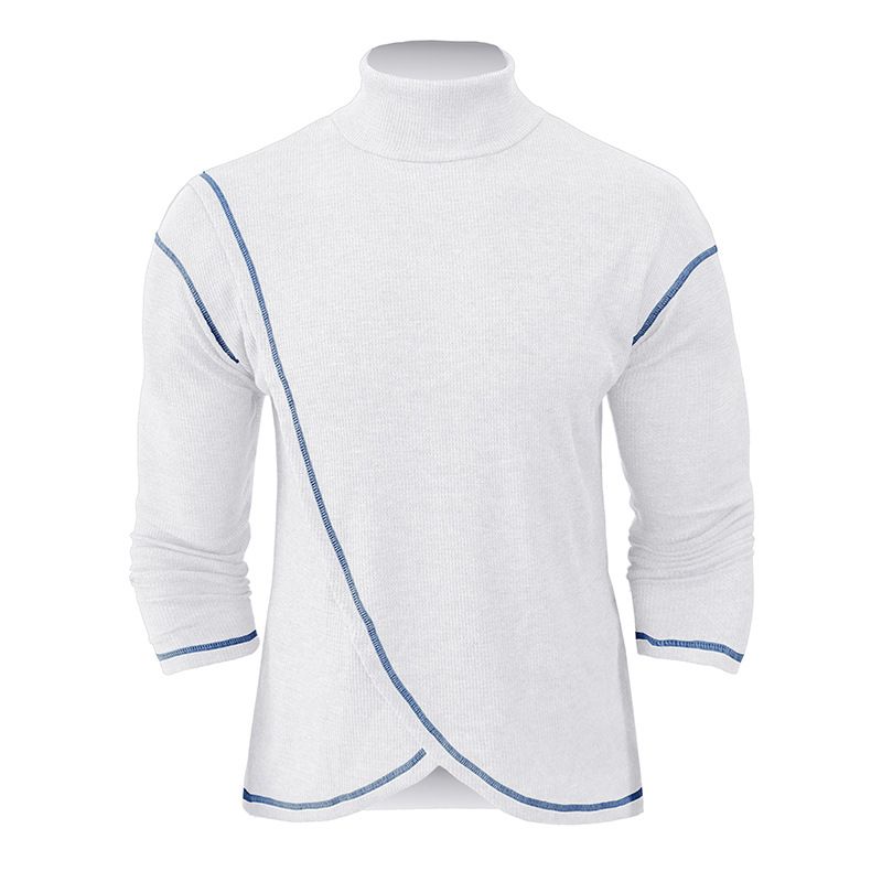 BLWOENS - Polera de manga larga para hombres en primavera y otoño - Blanco_.