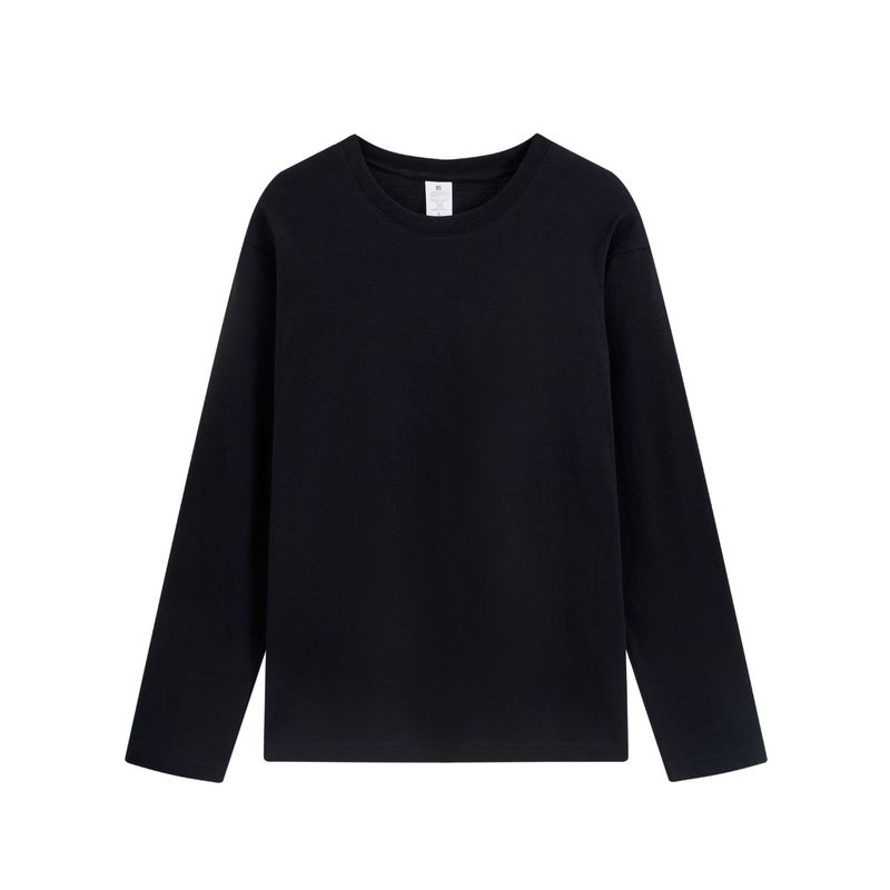 BLWOENS - polera de manga larga para hombres y mujeres en primavera y otoño - Negro