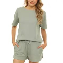 BLWOENS - Polera manga corta + shorts Mujer - Verde