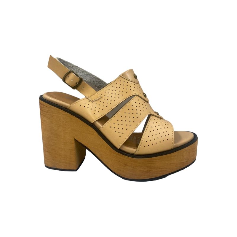 HERIEL - Sandalia Beige Plataforma  Mujer