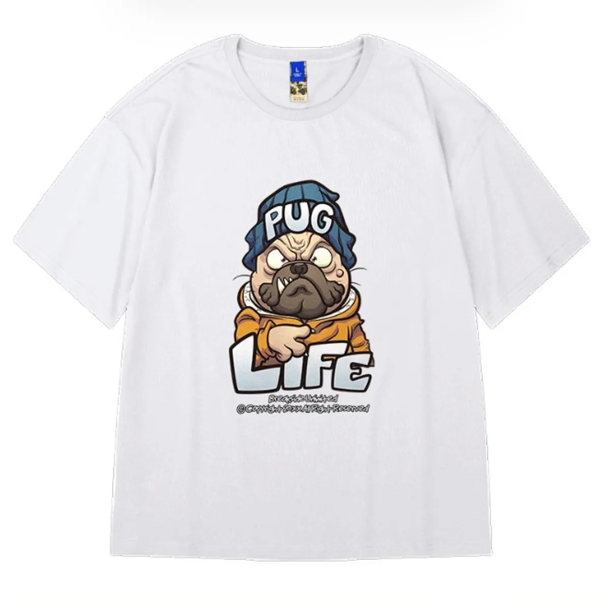 BLWOENS - Polera Manga Corta Oversize con diseño Hombre - Blanca