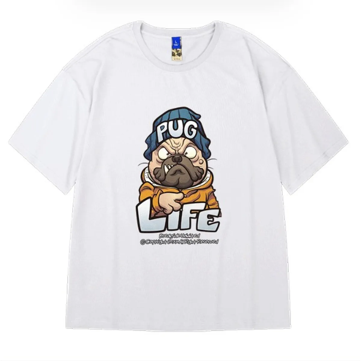 BLWOENS - Polera Manga Corta Oversize con diseño Hombre - Blanca