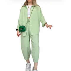 BLWOENS - Blusas y pantalones casuales para mujeres Traje-2 piezas