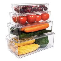 Pack De 4 Organizadores Contenedores Con Tapa Refrigerador