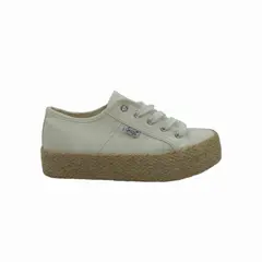 HERIEL - Zapatilla Blanca Plataforma Yute.