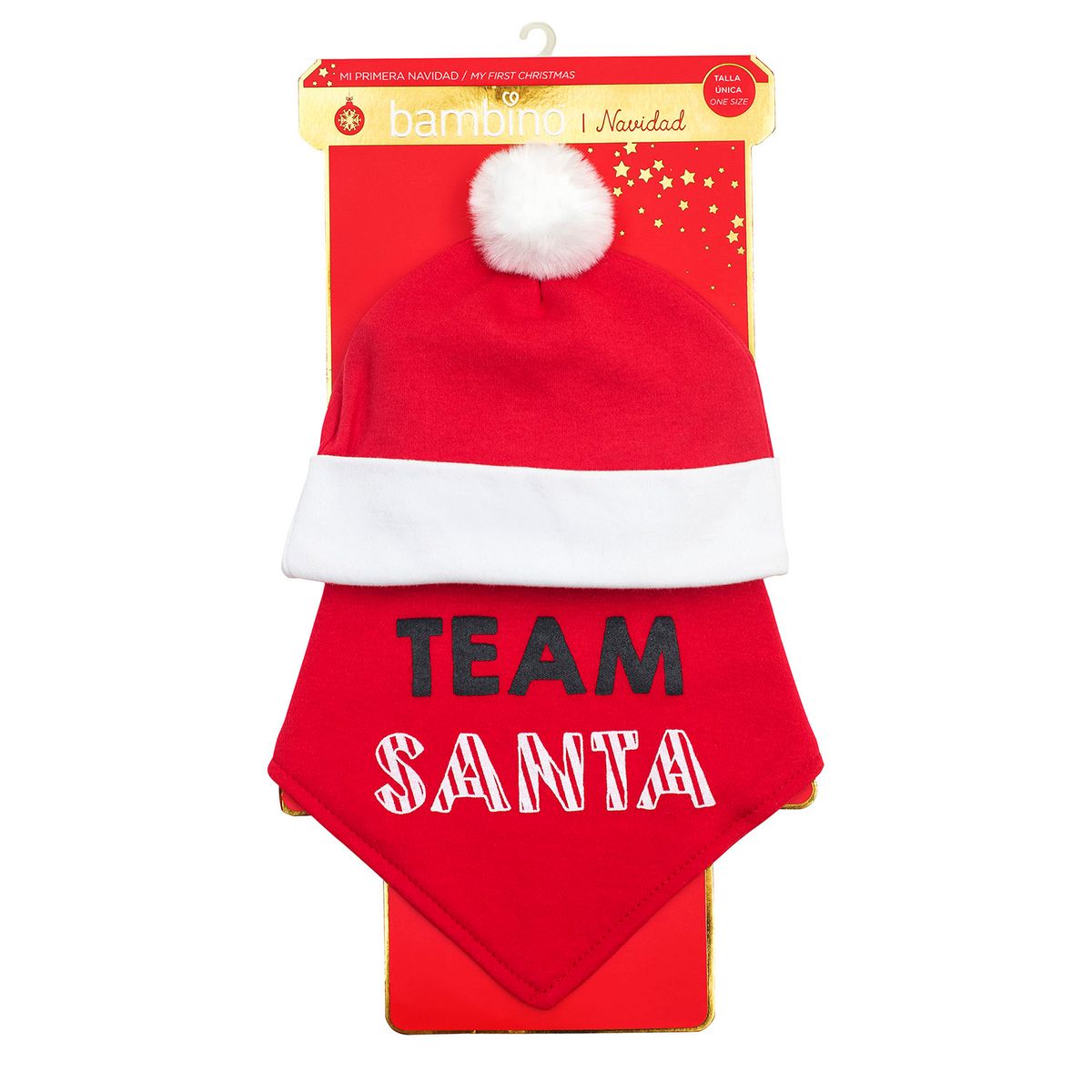 BAMBINO - Set 2 Piezas Gorrito + Bandana Navidad Team Santa