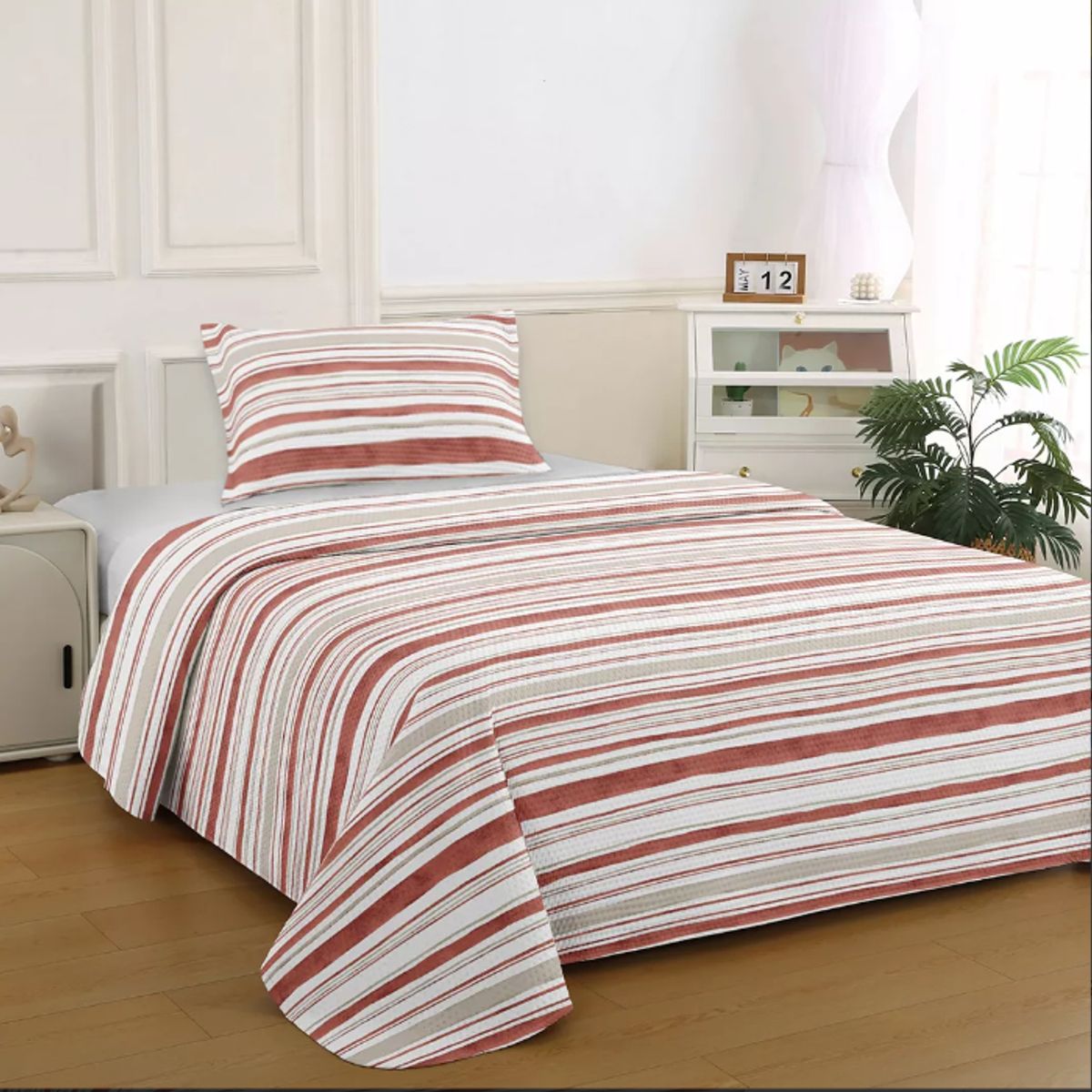 ILLUSIONS - Quilt Bruselas Illusions Single (apto 1 Pl Y 1.5 Pl) Canela