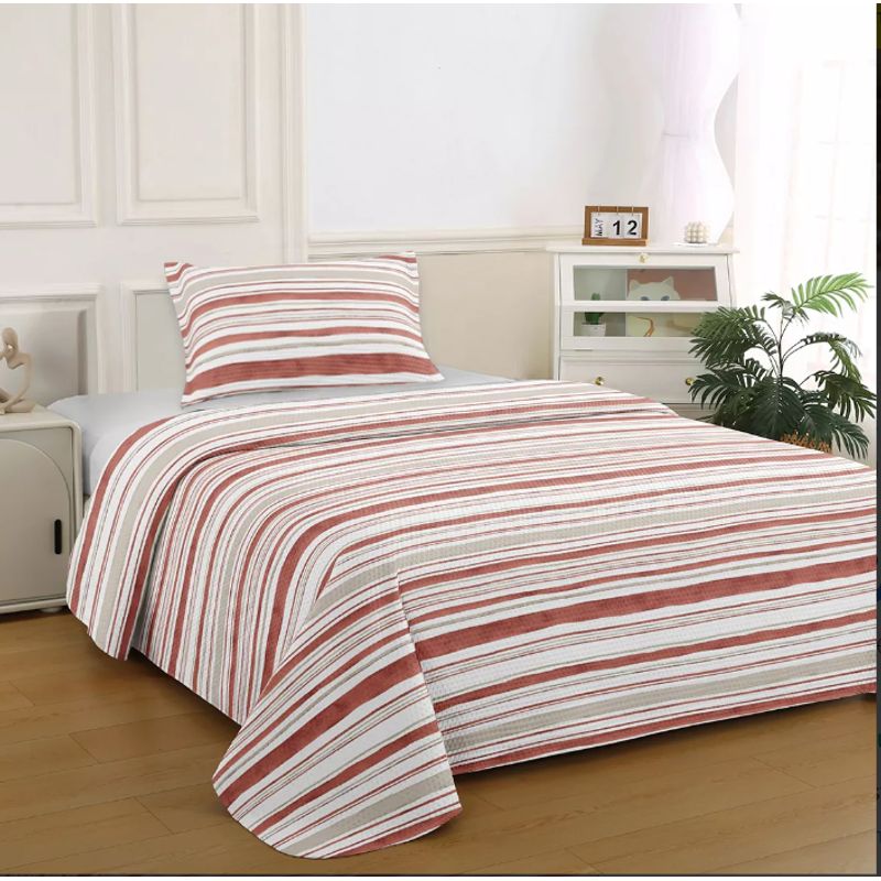 ILLUSIONS - Quilt Bruselas Illusions Single (apto 1 Pl Y 1.5 Pl) Canela