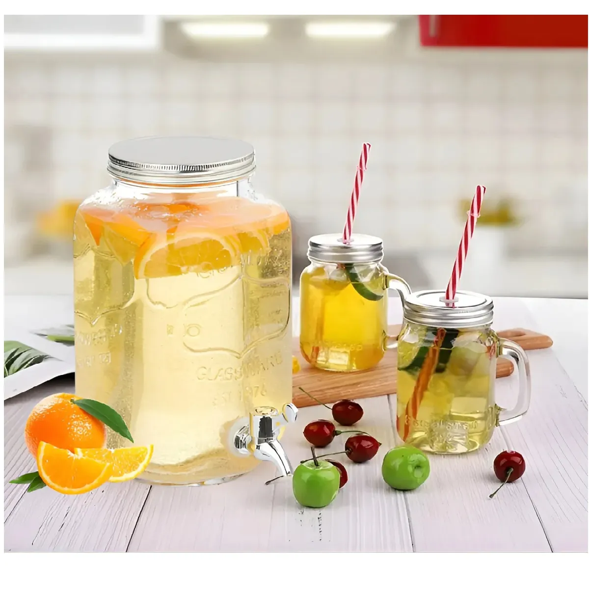 PASTELERIUSCL - Dispensador De Agua Jarro De Bebidas Barril Sobremesa 4l Dispensador De Jugos Sin Atril Dispensador