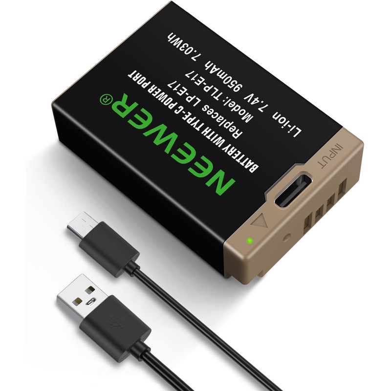 NEEWER - Batería USB-C Recargable Neewer LP-E17 74V 950mAh