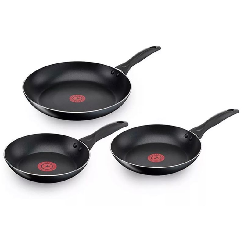 TEFAL - Set de 3 Sartenes Tefal 20/24/26 Cm Negro Marca Francesa