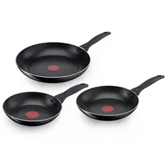 TEFAL - Set de 3 Sartenes 20/24/26 Cm Negro Marca Francesa