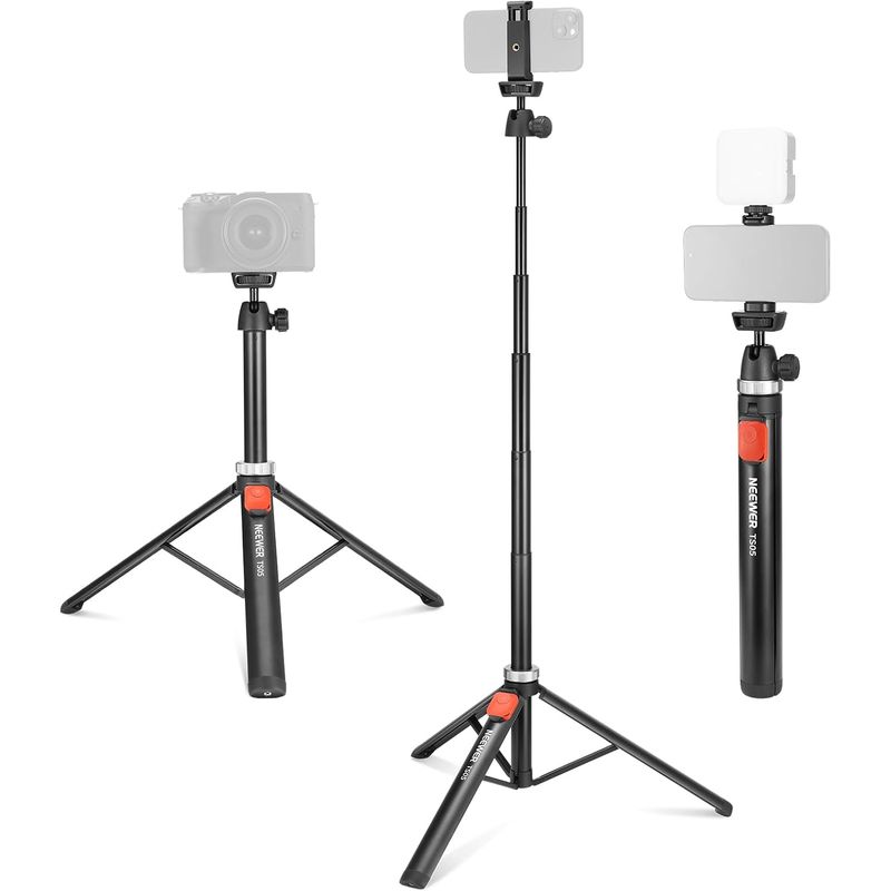 NEEWER - Trípode de Viaje Neewer TS05 160 cm para Teléfono y Cámara