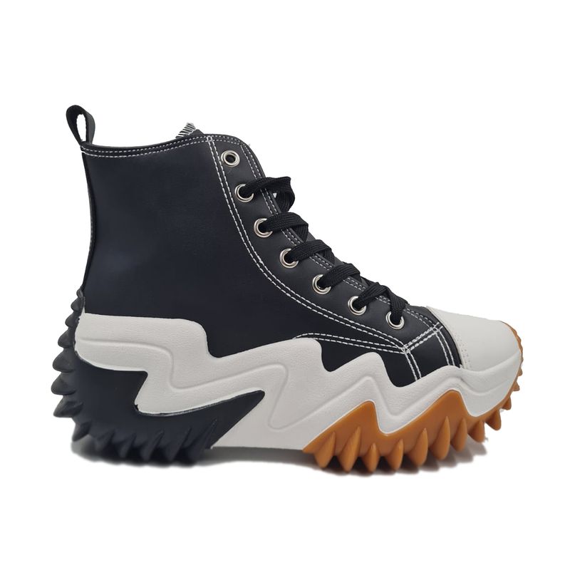 HERIEL - Zapatilla Ecocuero Negro Plataforma.