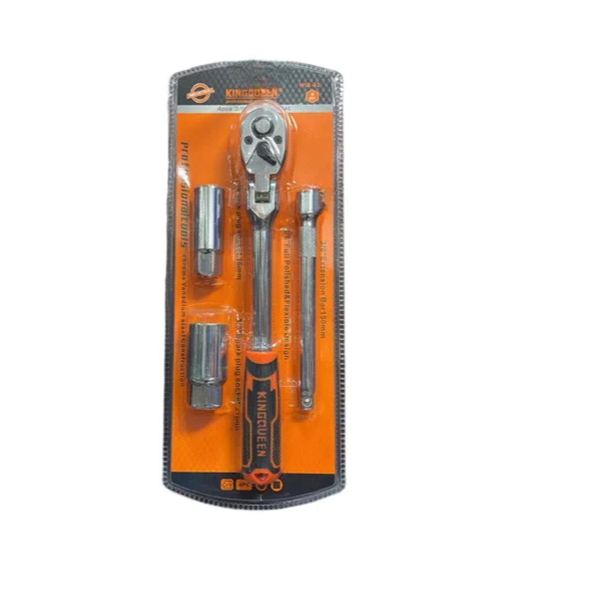 GENERICO - Set Juego Dados Chicharra Extensión 3/8 4 Piezas Color Plateado