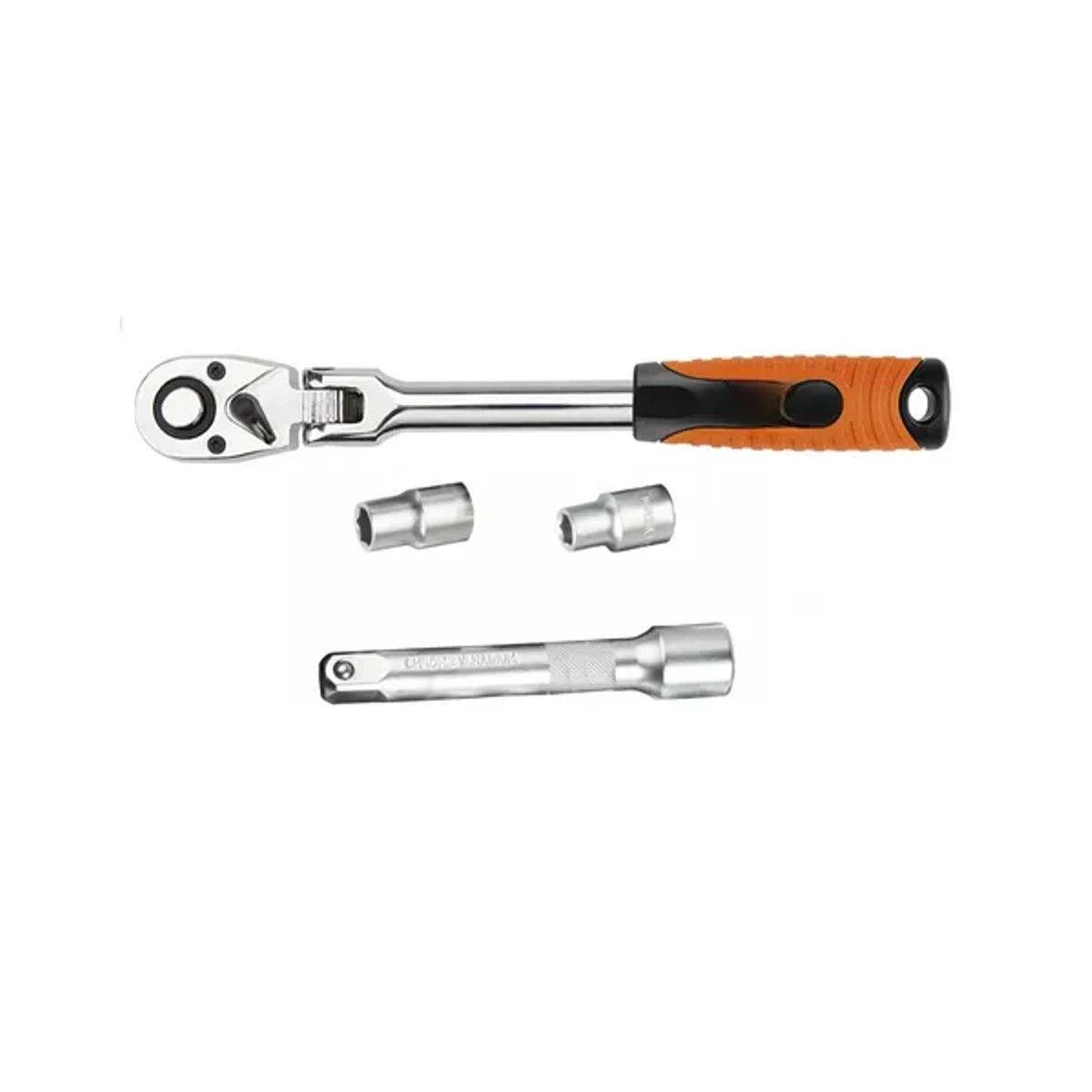 GENERICO - Set Juego Dados Chicharra Extensión 3/8 4 Piezas Color Plateado