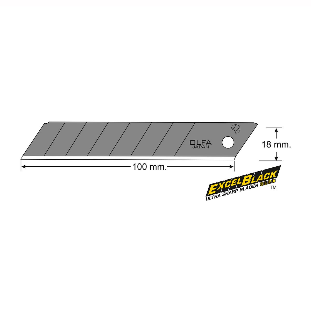 OLFA - Repuesto Universal 18 mm. Negro 10 un.