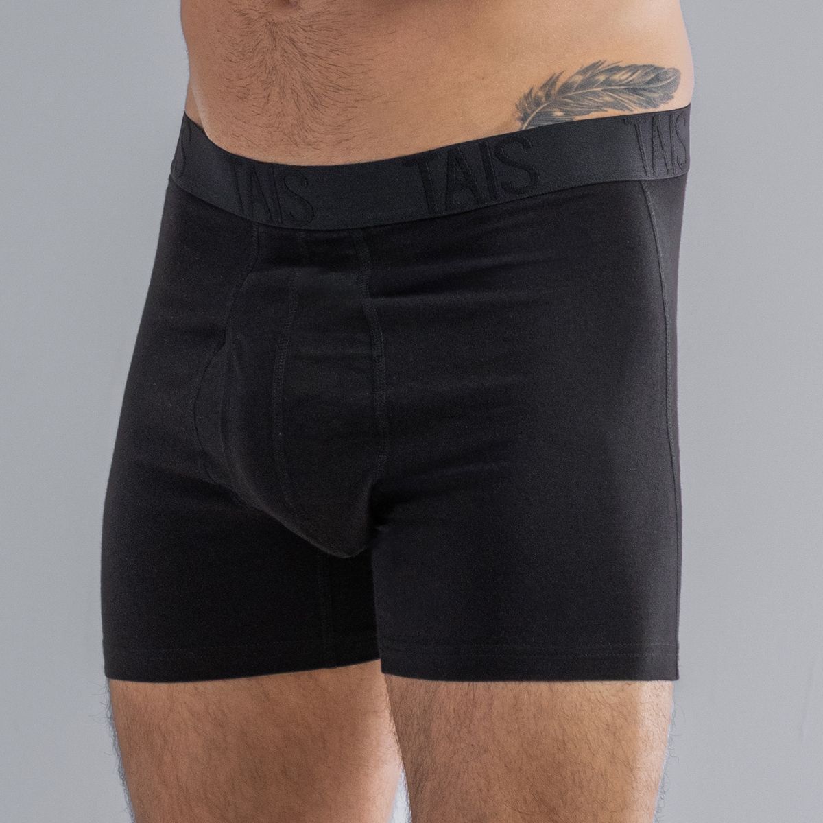 TAIS - 2 Unidades Boxer Largo Liso Negro Happy Boolls