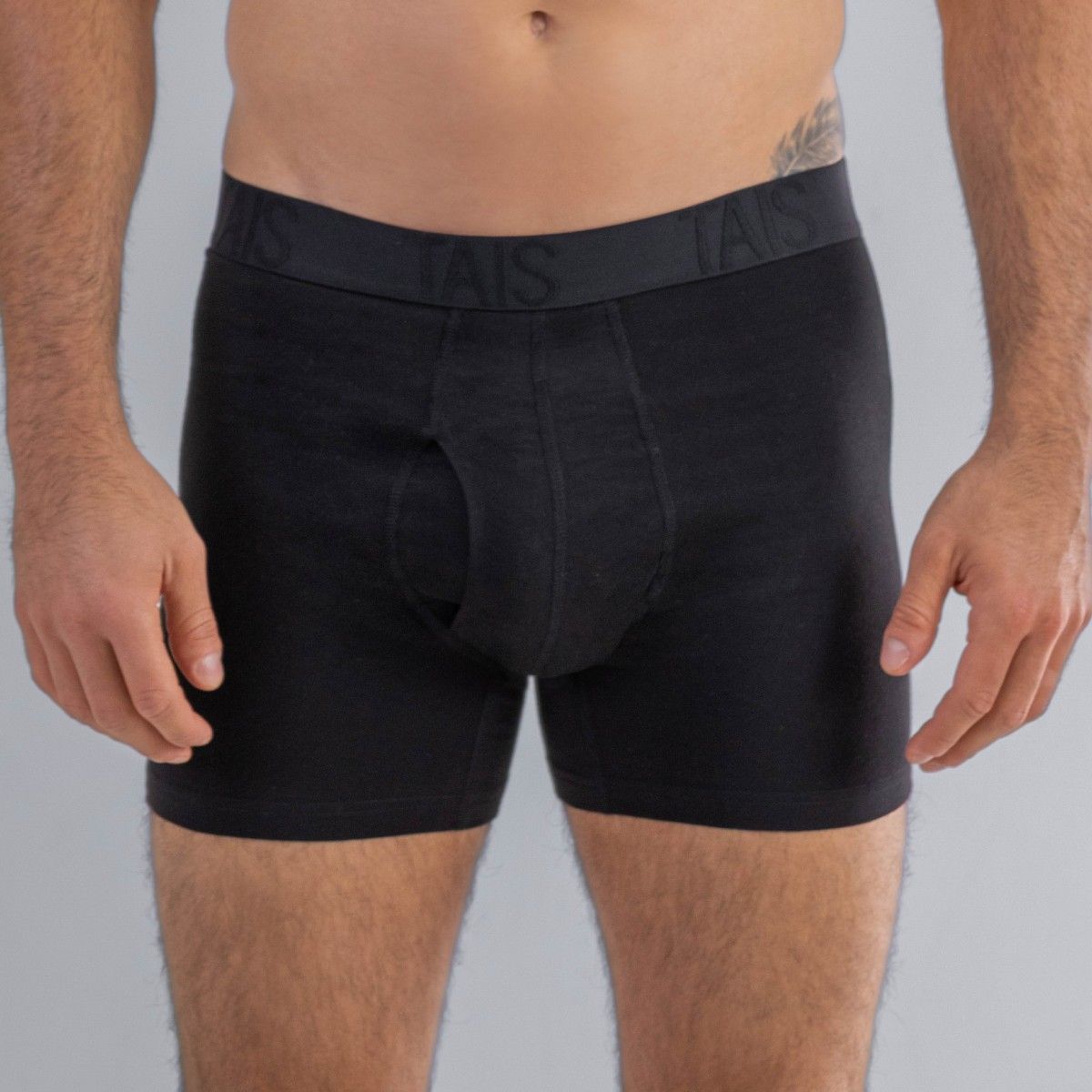 TAIS - 2 Unidades Boxer Medio Liso Negro Happy Boolls