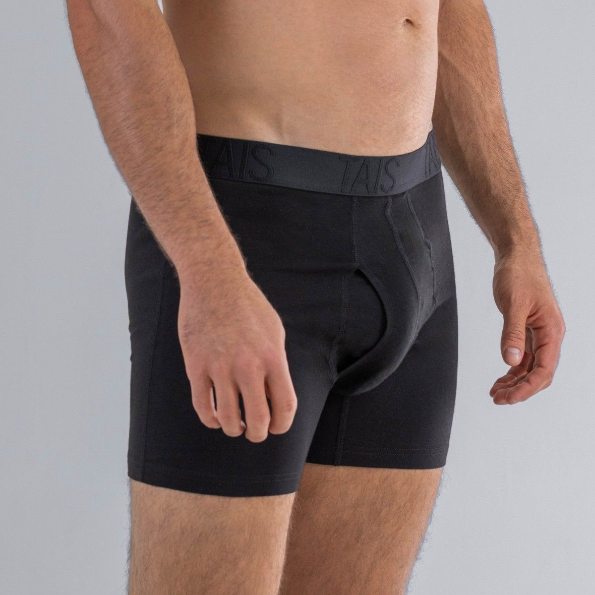 TAIS - 2 Unidades Boxer Medio Liso Negro Happy Boolls