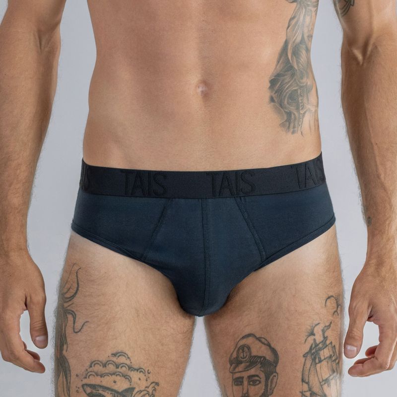 TAIS - 2 Unidades Slip Cotton Spandex Azul Happy Boolls