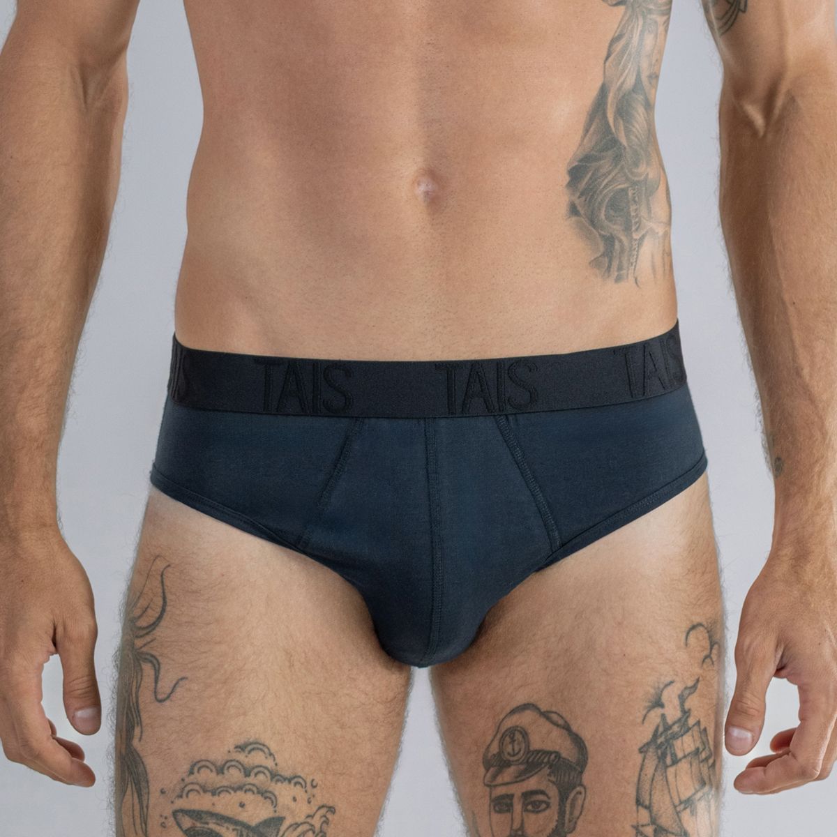 TAIS - 2 Unidades Slip Cotton Spandex Azul Happy Boolls