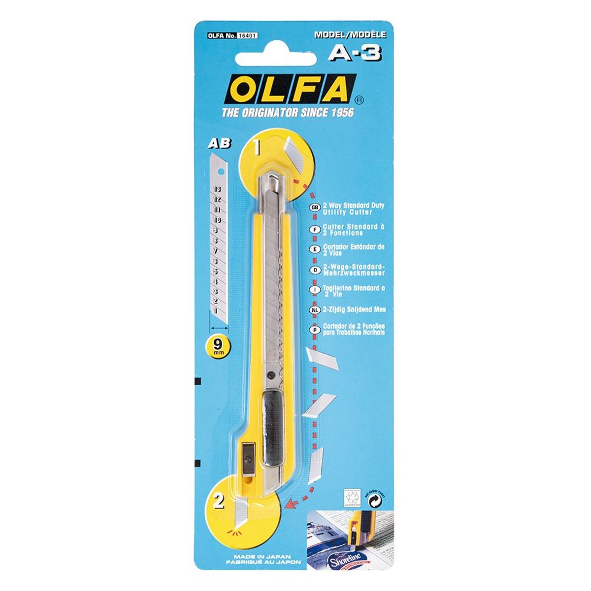 OLFA - Cuchillo Mediano con Auxiliar y Seguro Automático